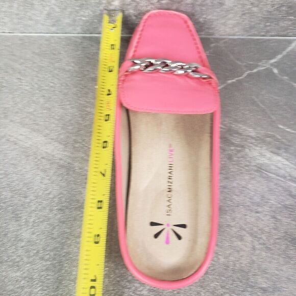 Isaac Mizrahi Live Chain Loafer Womens 7 Medium Pink Square Moc Toe Shoes - Picture 10 of 12